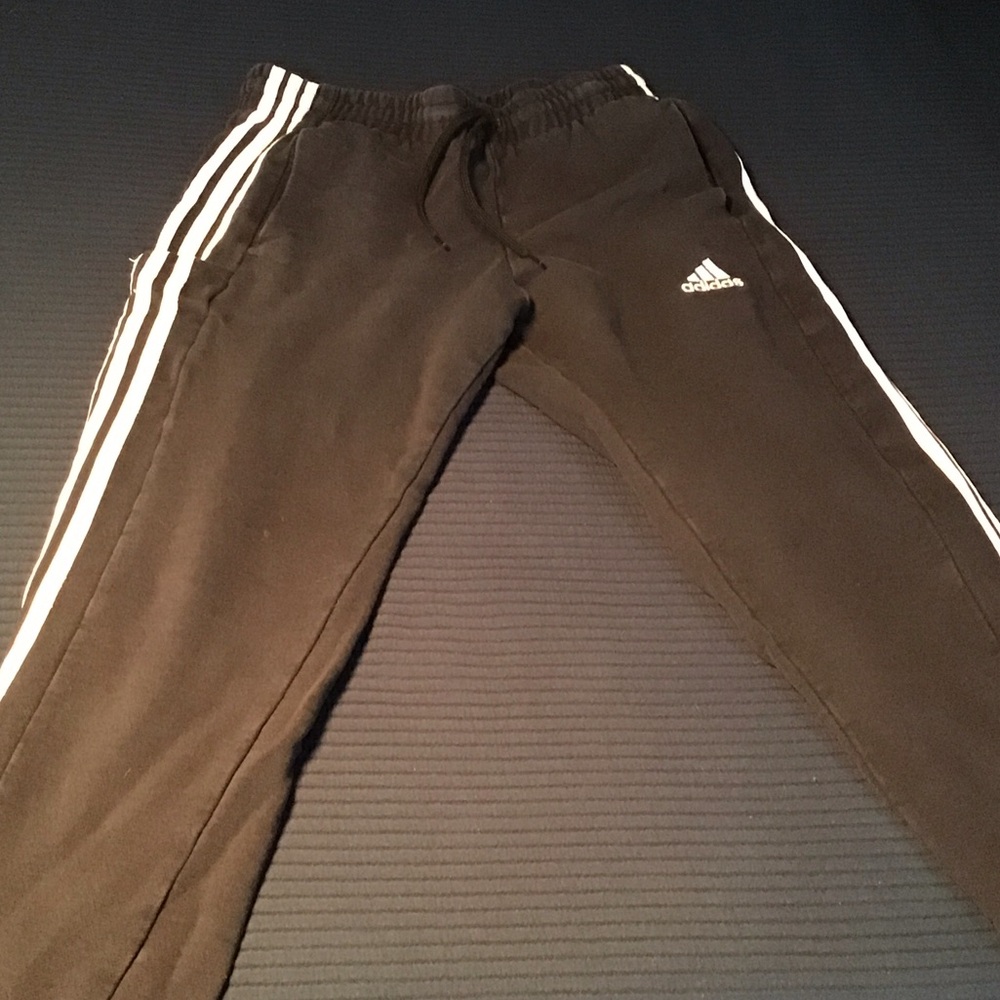 adidas Black Joggers with White 3-Stripe Detail